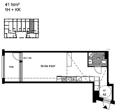 "A002 41m2, Kauniaisten Gresantie."