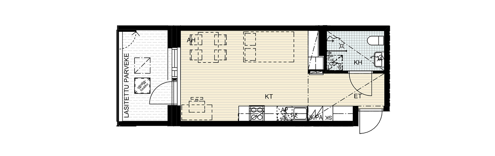 Nuttukuja 6, 1h + kt, 28m2