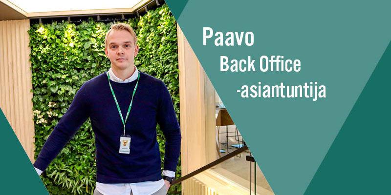 Uratarina Veritaksen Back Office -asiantuntija Paavo Koivistosta.