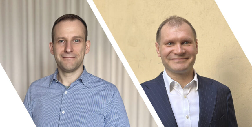 Veritaksen IT-ja tietoturvapäällikkö Sami Lönnroth ja osakesijoitusjohtaja Seppo Kurki-Suonio.