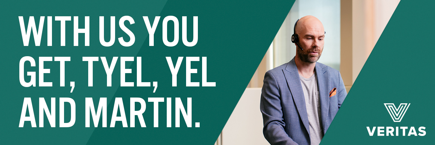 Veritas' banner saying "With us you get TyEL, YEL and Martin."