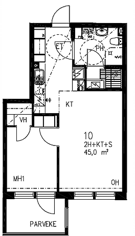 "Kuunlilja 3. asunto 10 45m2."