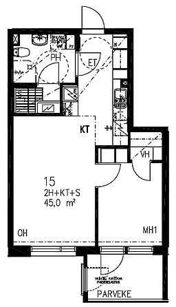 "Kuunlilja 5. asunto 15 45m2."