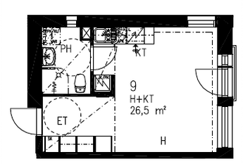 "Kuunlilja 5. asunto 9 26,5m2."